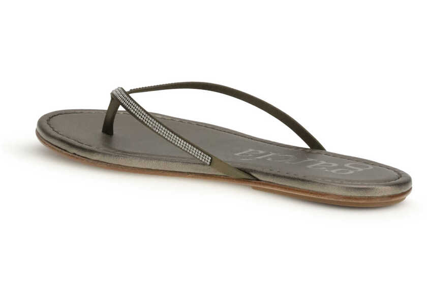 Sandale Pedro Garcia Crystal Flip Flop OLIVADE SATIN-GREIGE Femei (BM 19644701) 3