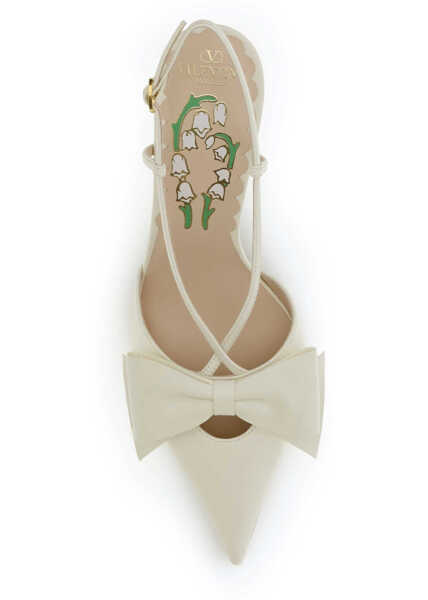 Pantofi cu toc Valentino Garavani Bowow slingback leather Pump IVORY Femei (BM 19644707) 4