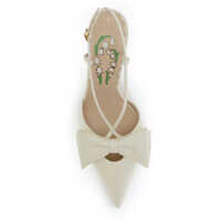 Pantofi cu toc Dama - Pantofi cu toc Valentino Garavani Bowow slingback leather Pump IVORY Femei (BM 19644707) - B-mall.ro