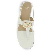 Sandale Dama - Sandale Valentino Garavani Leather thong Sandals IVORY Femei (BM 19644716) - B-mall.ro