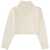 Hugo Boss Cropped Sweater With Doubled Collar WHITE