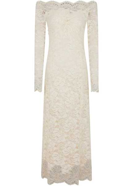Rochii casual RABANNE Long Lace Dress IVORY Femei (BM 19644809) 2