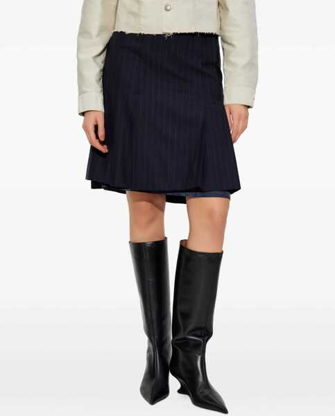 Fuste casual Maison Margiela Wool Midi Skirt BLUE Femei (BM 19645001) 3