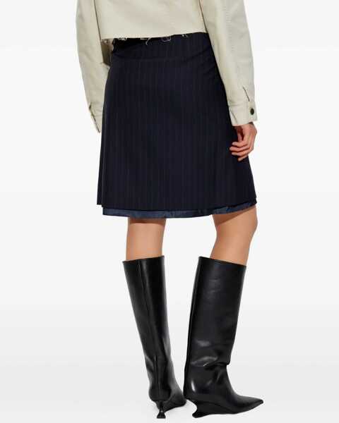 Fuste casual Maison Margiela Wool Midi Skirt BLUE Femei (BM 19645001) 4