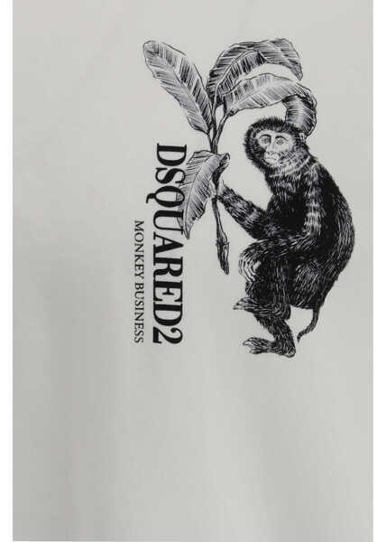 Tricouri DSQUARED2 Monkey business T-shirt WHITE Barbati (BM 19645556) 3
