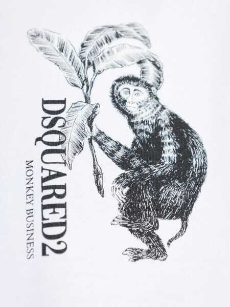 Tricouri DSQUARED2 Monkey business T-shirt WHITE Barbati (BM 19645556) 5