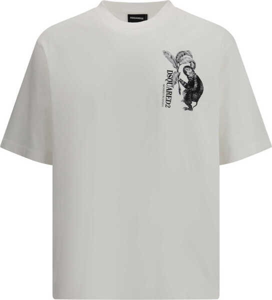 Tricouri DSQUARED2 Monkey business T-shirt WHITE Barbati (BM 19645556) 1