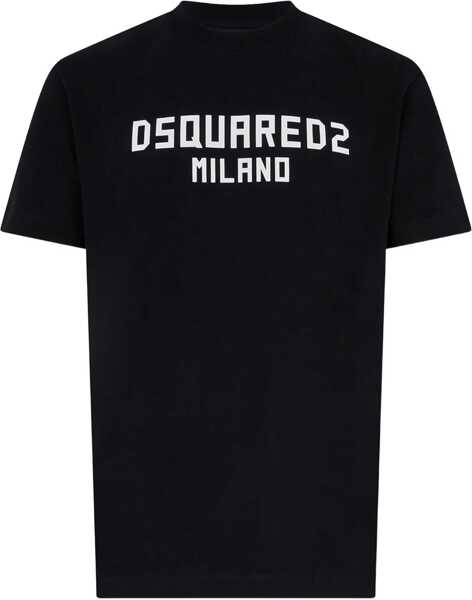 Tricouri DSQUARED2 T-shirt with Dsquared2 Milano logo printed BLACK Barbati (BM 19645568) 1