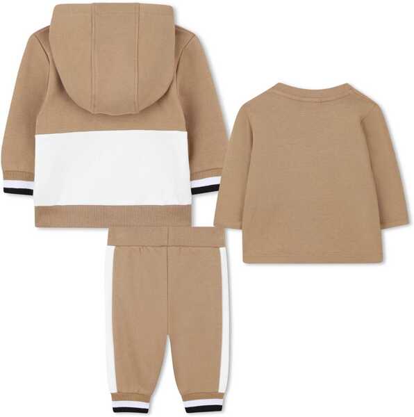 Cardigane Hugo Boss Pants Set With Cardigan And Sweater BEIGE Baieti (BM 19647854) 2