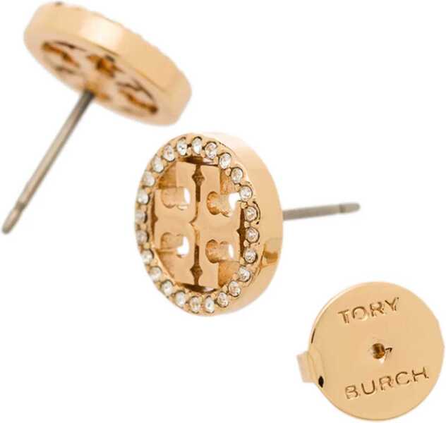 Bratari Tory Burch Orecchini Circle-Stud Crystal Logo GOLD Femei (BM 19647884) 3