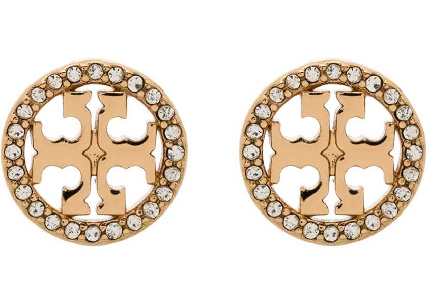 Bratari Tory Burch Orecchini Circle-Stud Crystal Logo GOLD Femei (BM 19647884) 1
