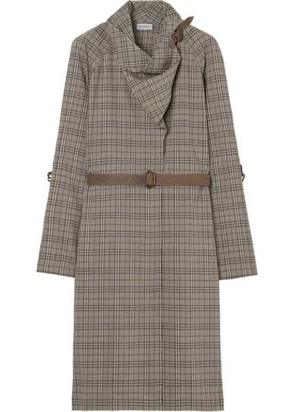Rochii Burberry Wool Check Dress with a shawl collar LINEN BEIGE/MOLE GRY Femei (BM 19647923) 1