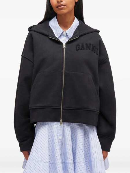 Bluze de trening Ganni Two-way Zip Hoodie BLACK/BLACK Femei (BM 19647926) 3