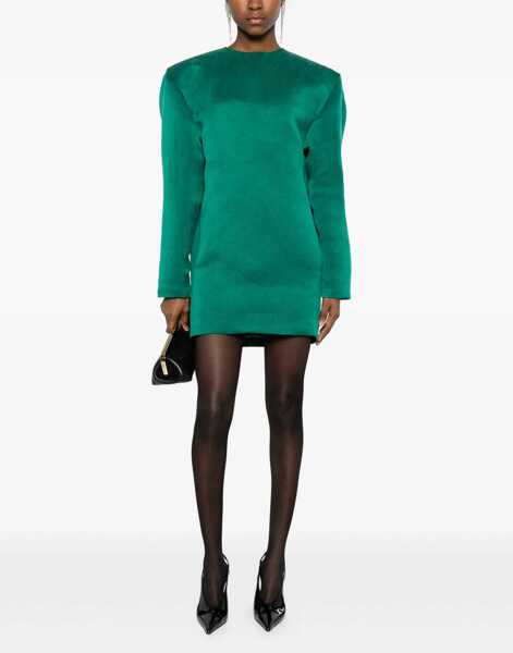 Rochii Saint Laurent Stonewashed silk satin boxy Dress GREEN Femei (BM 19647929) 2
