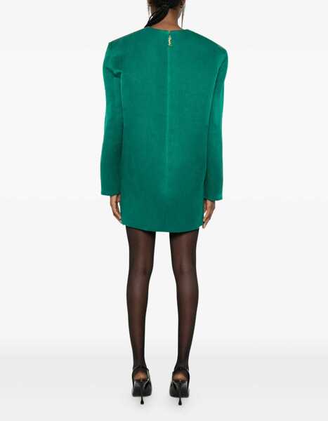 Rochii Saint Laurent Stonewashed silk satin boxy Dress GREEN Femei (BM 19647929) 4