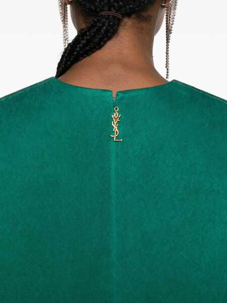 Rochii Saint Laurent Stonewashed silk satin boxy Dress GREEN Femei (BM 19647929) 5