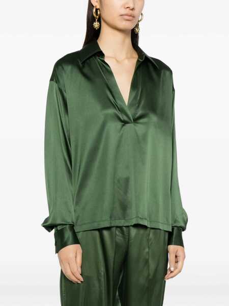 Camasi casual Tom Ford Stretch Silk Shirt MOSS GREEN Femei (BM 19647938) 3