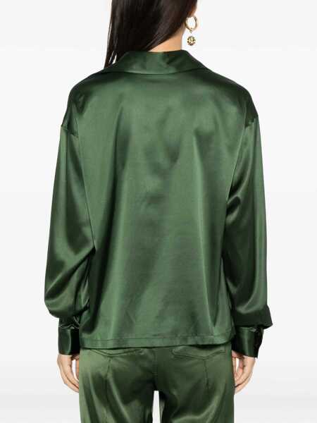 Camasi casual Tom Ford Stretch Silk Shirt MOSS GREEN Femei (BM 19647938) 4