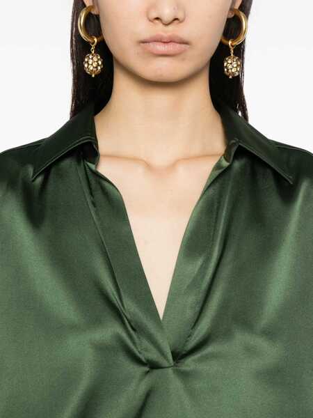 Camasi casual Tom Ford Stretch Silk Shirt MOSS GREEN Femei (BM 19647938) 5