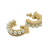 Cercei Dama - Cercei Ferragamo Gancini earrings with pearls Gold Femei (BM 19648662) - B-mall.ro