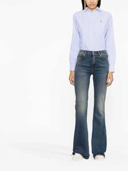 Camasi office Ralph Lauren Oxford striped shirt Light blue Femei (BM 19648665) 2