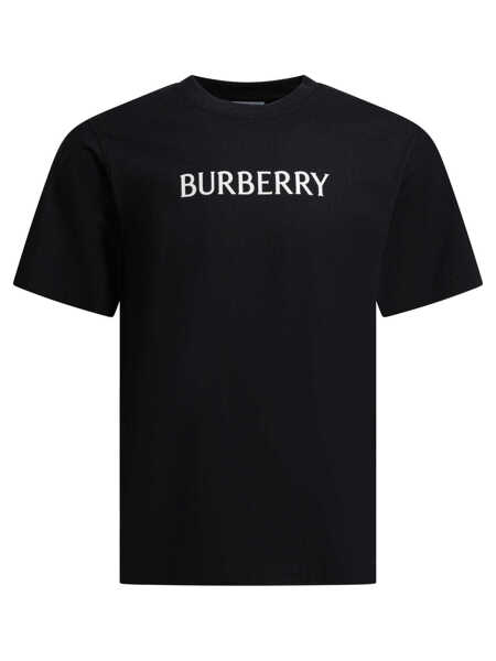 Tricouri Burberry Cotton T-shirt with logo Black Barbati (BM 19648674) 1