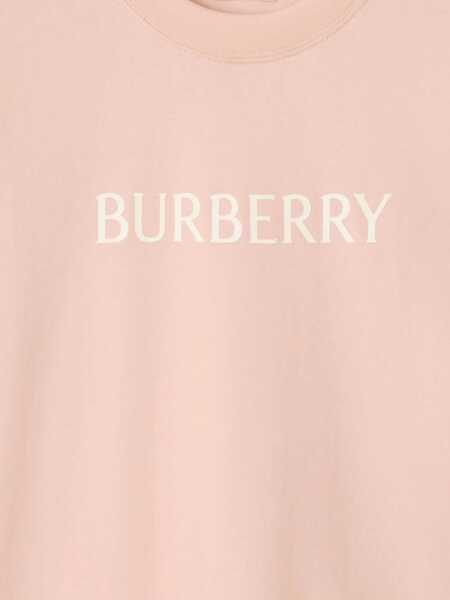 Tricouri Burberry Cotton T-shirt with logo Pink Femei (BM 19648677) 4