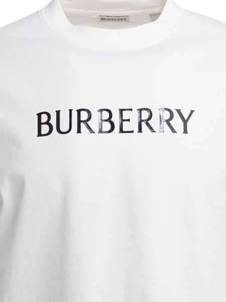 Tricouri Burberry Cotton T-shirt with logo White Barbati (BM 19648686) 3
