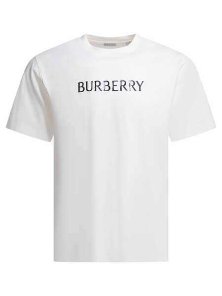 Tricouri Burberry Cotton T-shirt with logo White Barbati (BM 19648686) 1