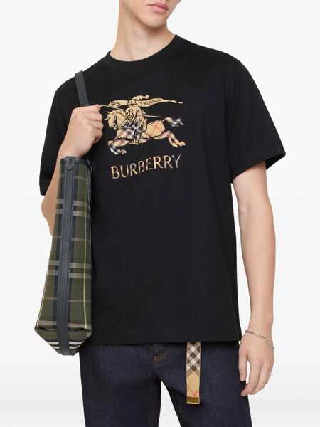 Tricouri Burberry EKD crewneck T-shirt Black Barbati (BM 19648689) 2