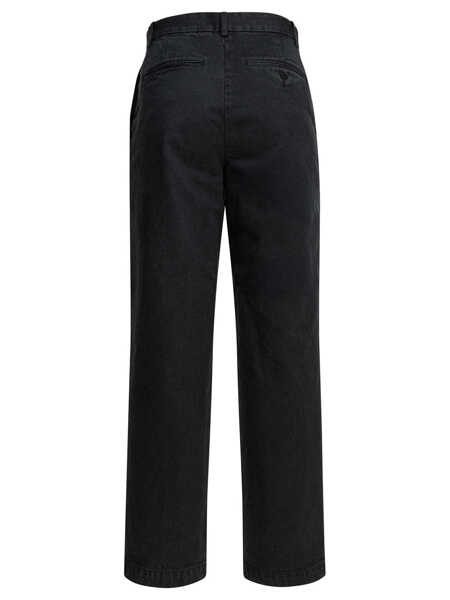 Pantaloni casual AURALEE Straight-leg chino pants Black Femei (BM 19648698) 2