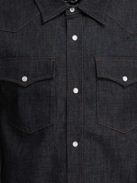 Camasi de blugi A.P.C. Western denim shirt Blue Barbati (BM 19648704) 3