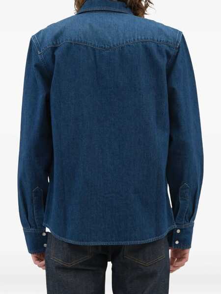Camasi de blugi A.P.C. Western denim shirt Blue Barbati (BM 19648707) 3