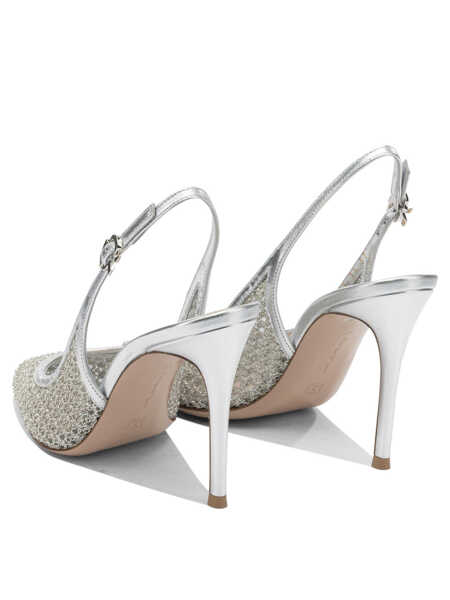 Pantofi cu toc Gianvito Rossi Nikki 95 mm Slingbacks Silver Femei (BM 19648719) 4