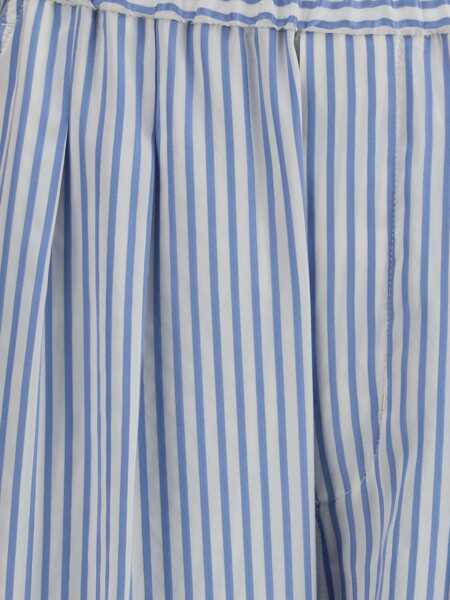 Pantaloni casual Tom Ford Striped silk PJ Trousers SKY BLUE/OFF WHITE Femei (BM 19654325) 4