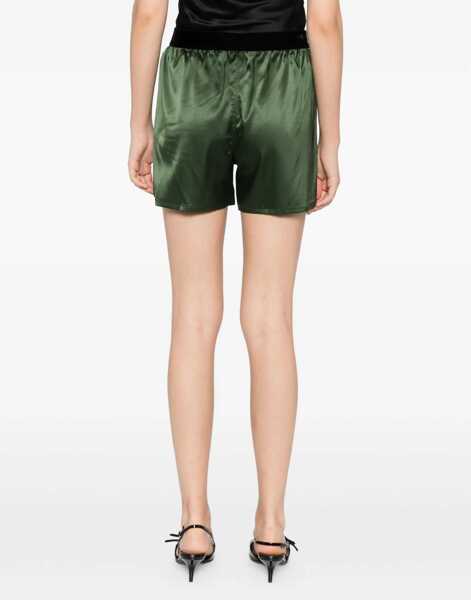 Pantaloni scurti Tom Ford Stretch silk satin PJ Shorts MOSS GREEN Femei (BM 19654334) 4