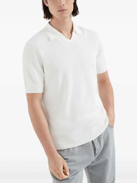 Tricouri Polo Brunello Cucinelli Ribbed Polo Shirt PANAMANEBBIA Barbati (BM 19654337) 3