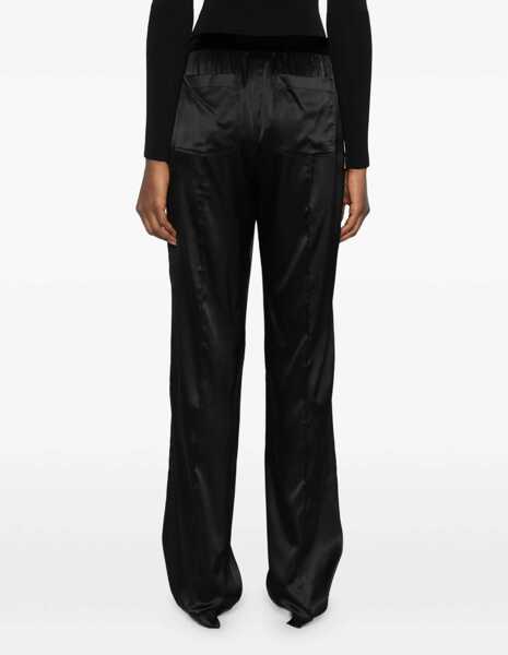 Pantaloni casual Tom Ford Stretch silk satin Trousers BLACK Femei (BM 19654352) 4