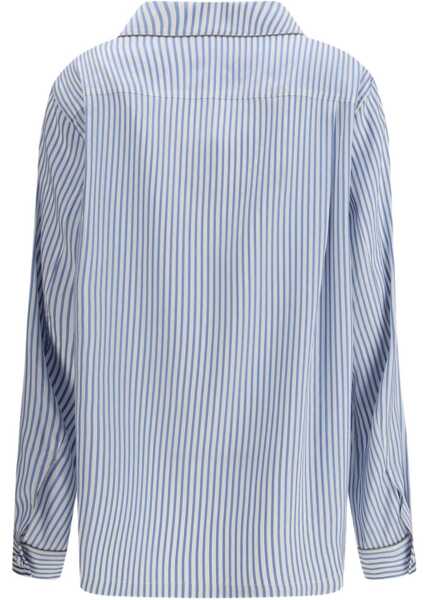 Tricouri Polo Tom Ford Striped Silk PJ Shirt SKY BLUE/OFF WHITE Femei (BM 19654364) 2