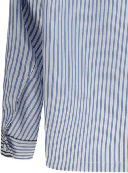 Tricouri Polo Tom Ford Striped Silk PJ Shirt SKY BLUE/OFF WHITE Femei (BM 19654364) 3