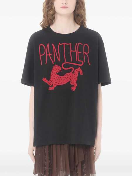 Tricouri Valentino Garavani Printed Cotton T-Shirt NERO/ROSSO Femei (BM 19654388) 3