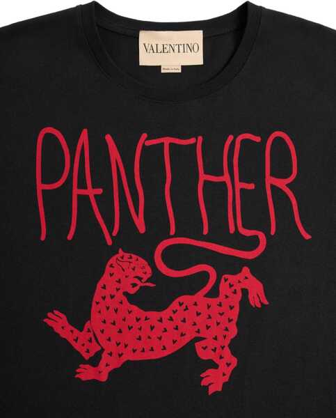 Tricouri Valentino Garavani Printed Cotton T-Shirt NERO/ROSSO Femei (BM 19654388) 5