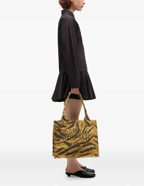 Genti de umar Ganni Large Cotton Tote Bag BROWN Femei (BM 19654580) 2