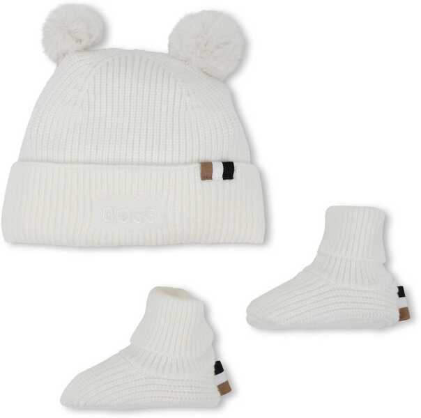 Costume Hugo Boss Hat Set With Slippers WHITE Baieti (BM 19654634) 1