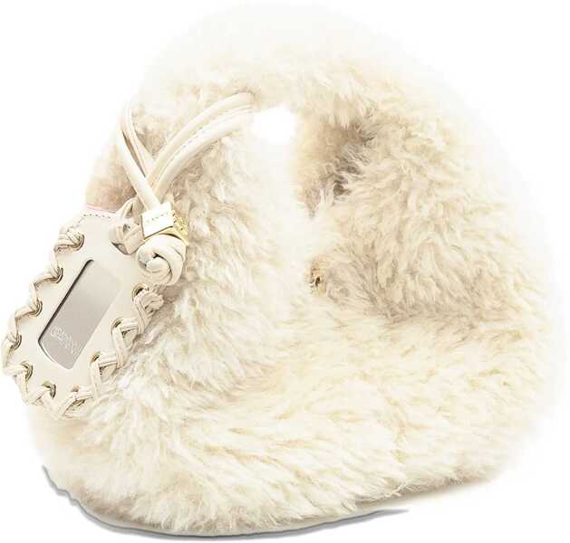 Genti de mana Ganni Faux Fur Hobo Bag IVORY Femei (BM 19654673) 4