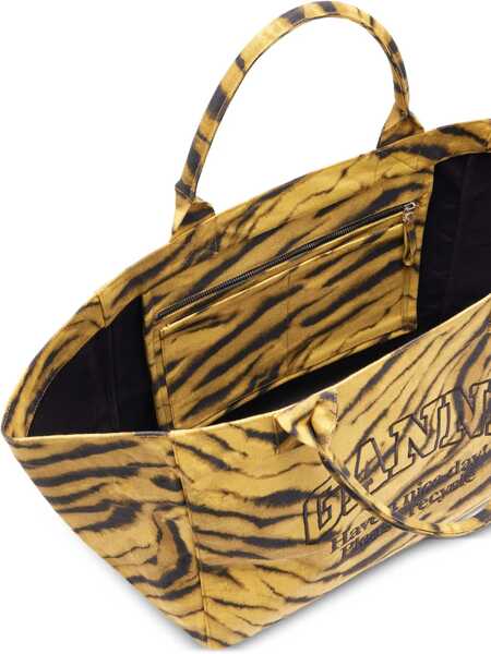 Genti de umar Ganni Cotton Tote Bag BROWN Femei (BM 19654715) 4