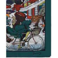 Esarfe Dama - Esarfe Burberry Raining Cats and Dogs silk Scarf KEW GREEN Femei (BM 19654802) - B-mall.ro