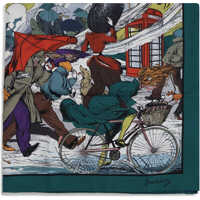 Esarfe Raining Cats and Dogs silk Scarf Femei