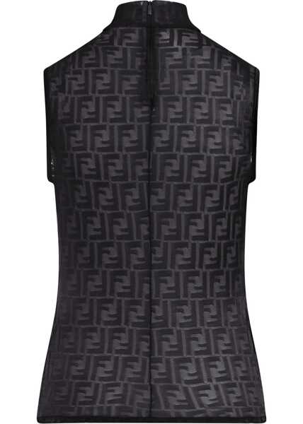 Tricouri Fendi FF lace Top BLACK Femei (BM 19654814) 2