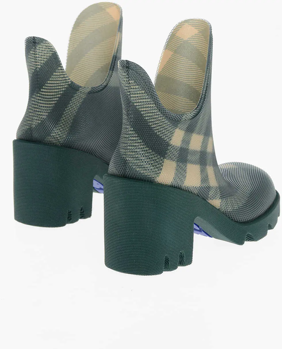 Botine Burberry Tartan Patterned Rubber Booties 8Cm Green Femei (BM 19654822) 2
